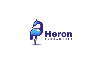 Heron eenvoudig mascotte-logo-ontwerp
