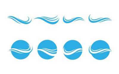 Icono de onda de agua Diseño de ilustración vectorial Logo V1