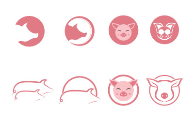 Логотип свиньи и вектор символов V2
