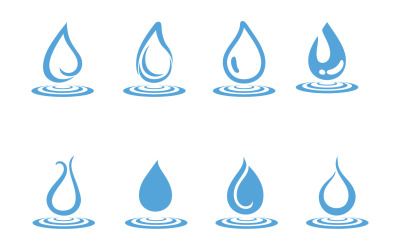 Logotipo de gota de água e símbolo Vector V2