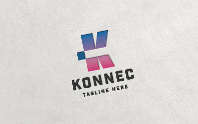 Logotipo profesional de la letra K- Connect