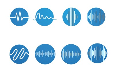 Plantilla de diseño de ilustración vectorial de ondas sonoras V3
