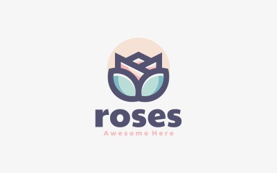 Růže jednoduchý styl loga maskota