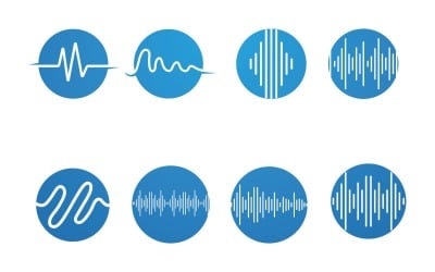 Шаблон дизайна векторной иллюстрации звуковых волн V3