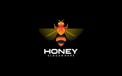 Stile del logo sfumato dell&amp;#39;ape del miele