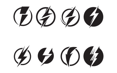Thunderbolt Logo Aand Símbolo Vector V4