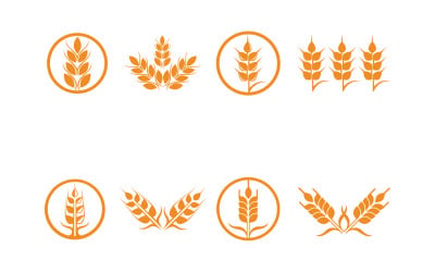 Trigo Arroz Logotipo Y Símbolo Vector V2