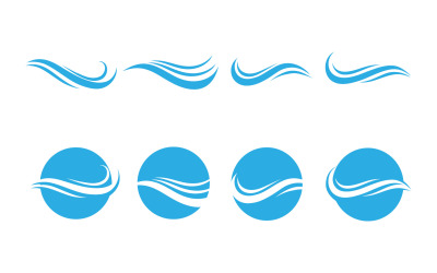 Woda Fala Ikona Wektor Ilustracja Projekt Logo V1