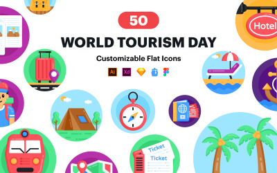 50 icone della giornata mondiale del turismo
