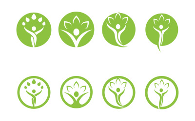 Vector de símbolo y logotipo de carácter humano