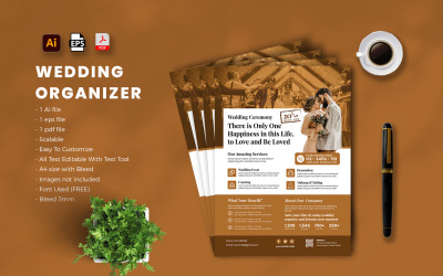 Modèle de Flyer d&amp;#39;organisateur de mariage vol-04