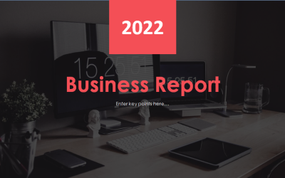 Modelo de PowerPoint de Relatório de Negócios 2022-Preto