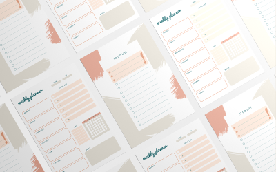 Teendők listája és Heti Tervező Grafikus Sablon