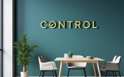 Cyan Wall Logo Mockup Psd