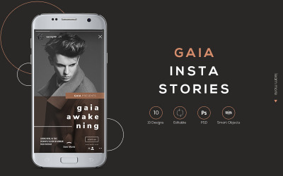 Gaia - 10 moderna Instagram Stories-mallar för sociala medier