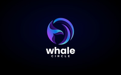 Gradientowe logo w kształcie koła wieloryba