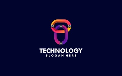 Litera Technologia Gradient Kolorowe Logo