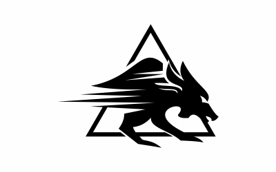 varg djur logotyp mall