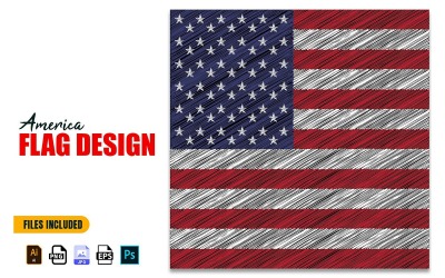 4 juli USA Independence Day vlag ontwerp illustratie