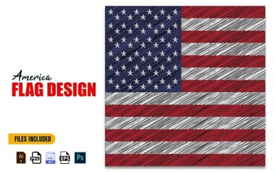 4 juli USA självständighetsdagen flagga Design Illustration