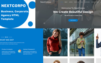 NextCorpo - Бизнес, Корпоративный, Агентский HTML-шаблон