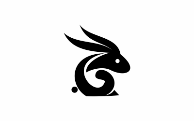 plantilla de logotipo de conejo letra g