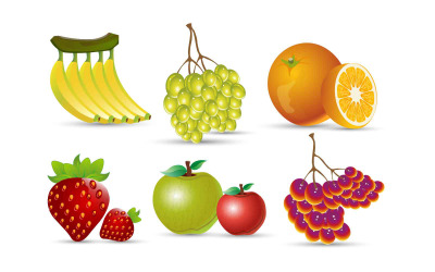 Realistiska frukter vektorillustration