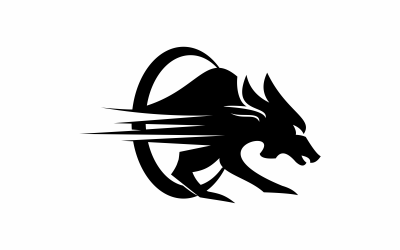 szablon logo koło wilka