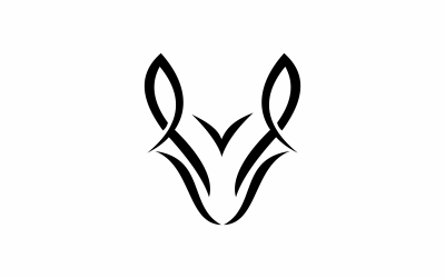wolf lijn platte logo sjabloon