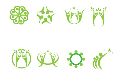 Carácter humano Logo Signo Ilustración Vector Diseño V2