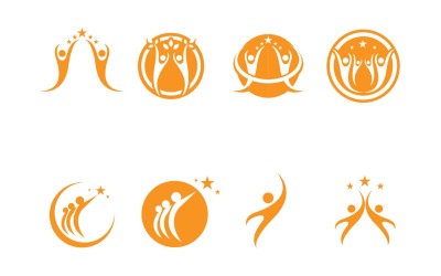 Carácter humano Logo Signo Ilustración Vector Diseño V3