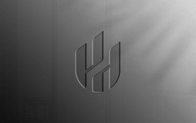 Conception de maquette de logo de luxe sur mur gris