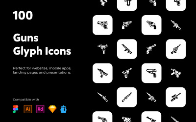100 einzigartige Glyphensymbole für Waffen.
