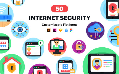 50 İnternet Güvenliği Simgesi