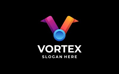 Letter V Colorful Logo Style
