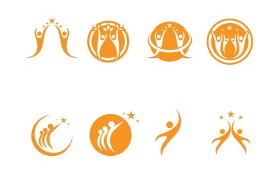 Mänsklig karaktär Logotyp Tecken Illustration Vektor Design V3