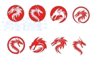 Modèle de logo de conception d&amp;#39;illustration d&amp;#39;icône de vecteur de dragon