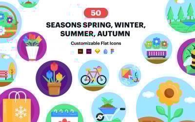 Всесезонные иконки - 50 векторных иконок