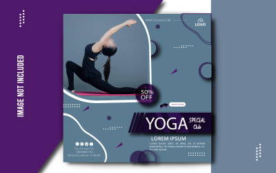 Bannière de vente spéciale sur les médias sociaux pour le yoga