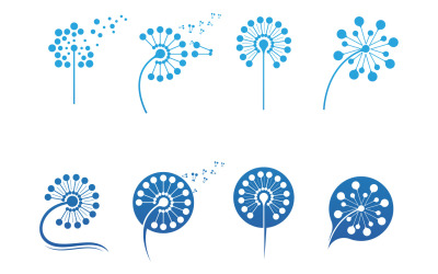 Flor diente de León Logo Vector icono