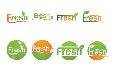 Hoja Verde Freesh Logotipo Y Símbolo Vector Plantilla 2