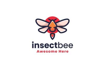 Insektenbienen-einfaches Maskottchen-Logo