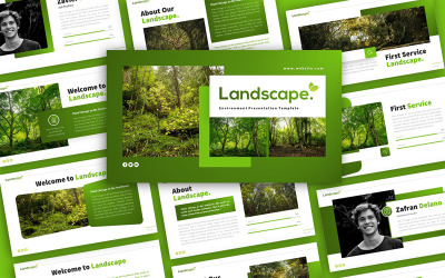 Landschaft Umgebung Mehrzweck-PowerPoint-Präsentationsvorlage