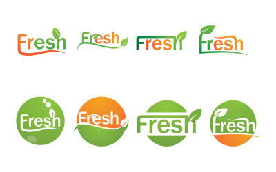 Listová zelená Freesh Logo A Symbol Vector Šablona 2