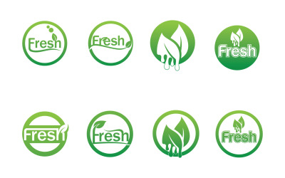 Plantilla de vector de logotipo y símbolo de Freesh de hoja verde