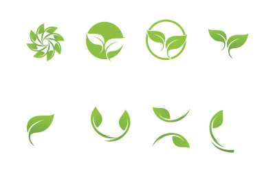 Vector de logotipo y símbolo de hoja verde