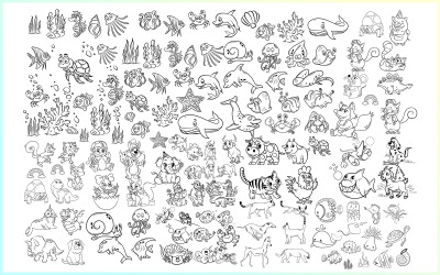 Animal Line Art Illustratie Mega Bundel Gratis