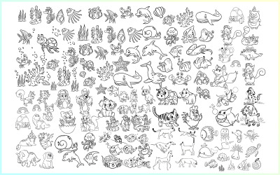 Animal Line Art Illustration Mega Bundle Free