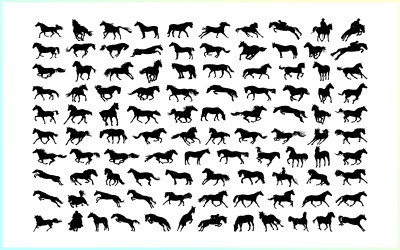 Horse Silhouette Bundle, Horse Vector, Unicorn Bundle Free