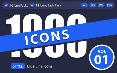 1000 Icon Bundle Pack - 40 Kategorien
